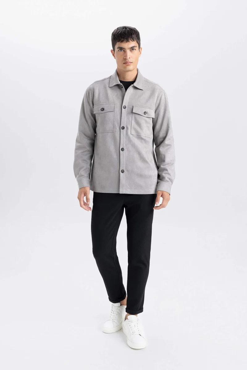ديفاكتو Regular Fit Long Sleeve Overshirt