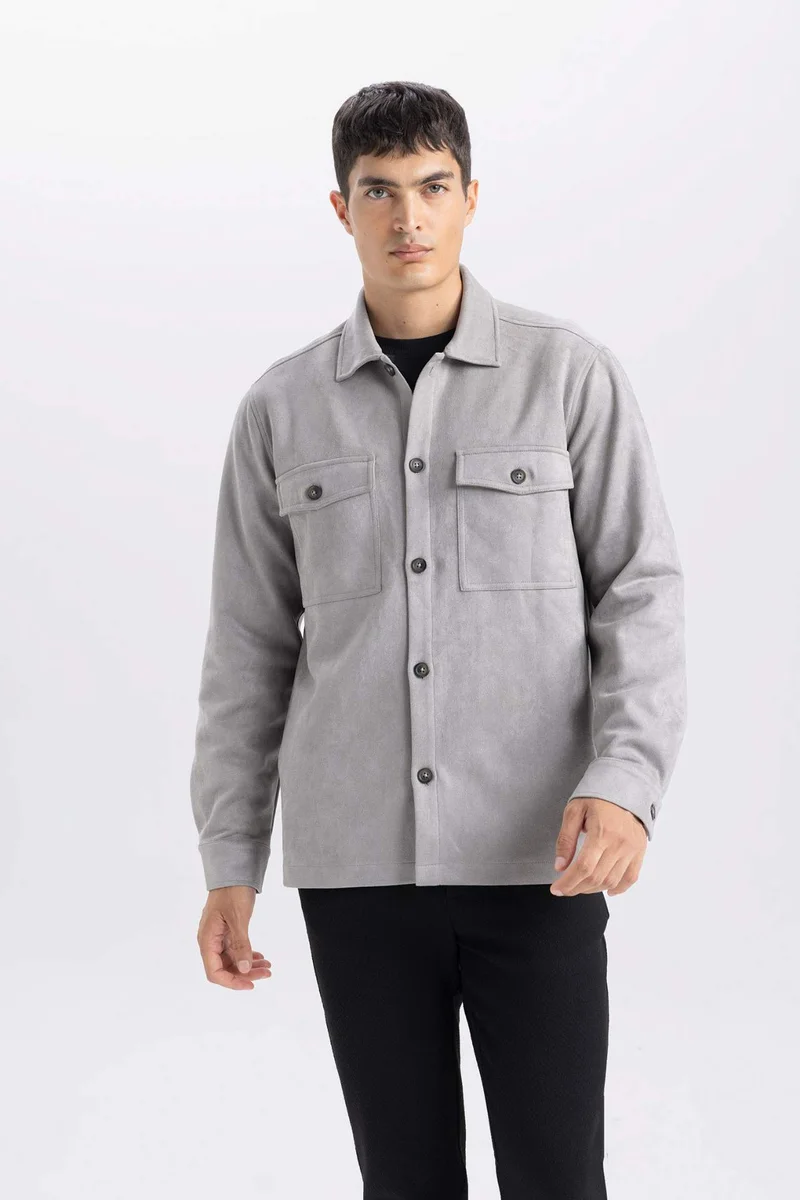 ديفاكتو Regular Fit Long Sleeve Overshirt