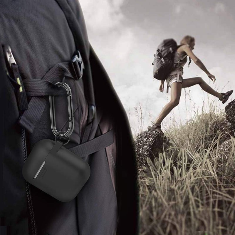 AhaStyle Upgrade Silicone Case Protective Cover [Front LED Visible] Compatible with Apple AirPods 2 & 1 (Black) - Image 5