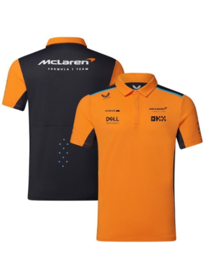 McLaren Formula 1 Team Official Orange & Black Polo Shirt with DELL, OKX and Sponsor Logos
