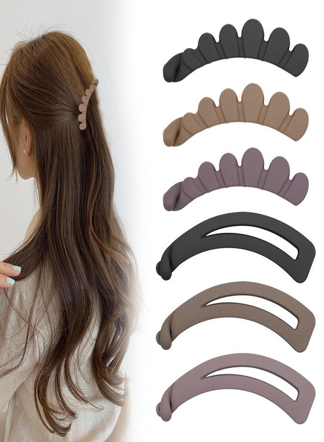 CYUXING 6Pcs Ladies Banana Hairpins, Exquisite Small Banana Clips Supplies for Thin Hair, Stylish Matte Ponytail Clips for Women Good Size Ease of Use Suitable for All Hair Types - Image 1