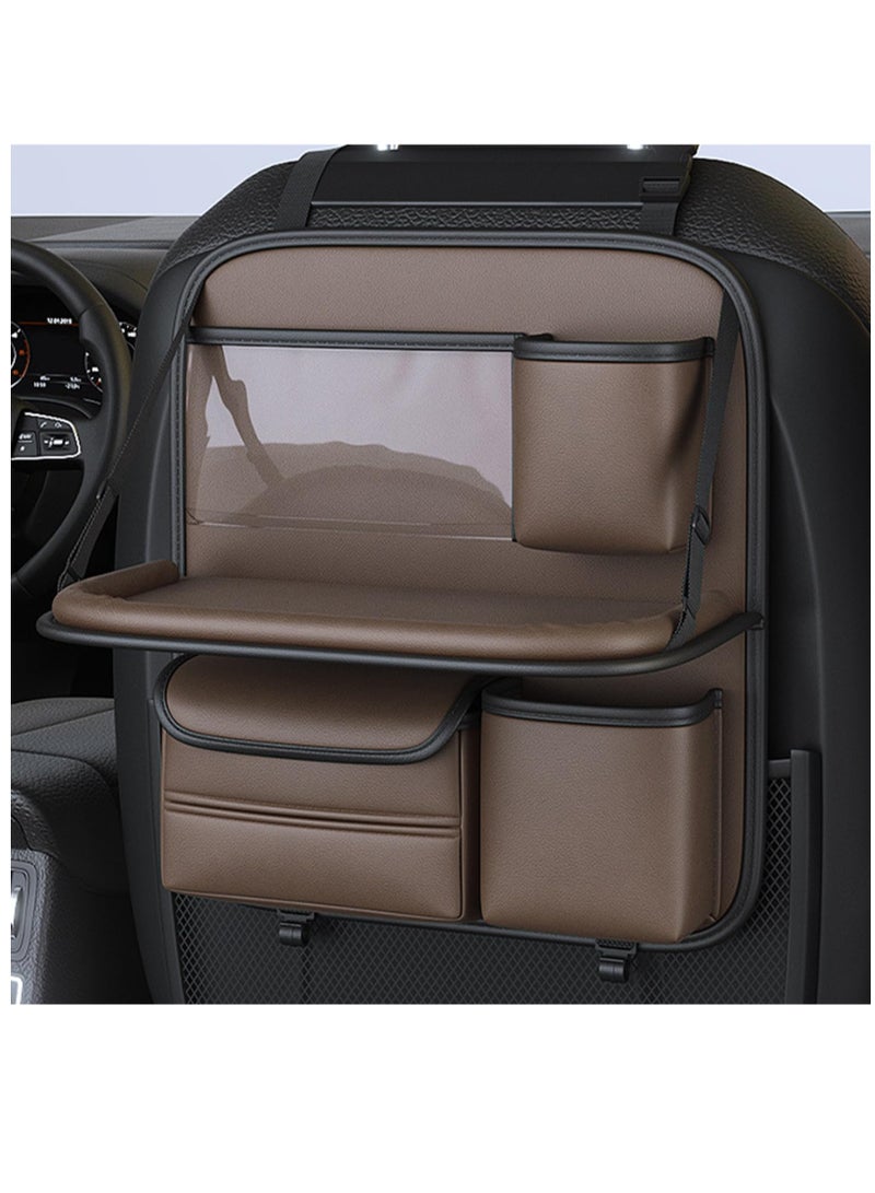 Excefore Backseat Organizer, Vehicle Protector Organizers, Car Seat Back Storage Bag, Durable Rear Seat Car Interior Supplies, Kick Mats Back Seat with Foldable Tray, Automotive Seat Storage Bag for Cars - Image 3