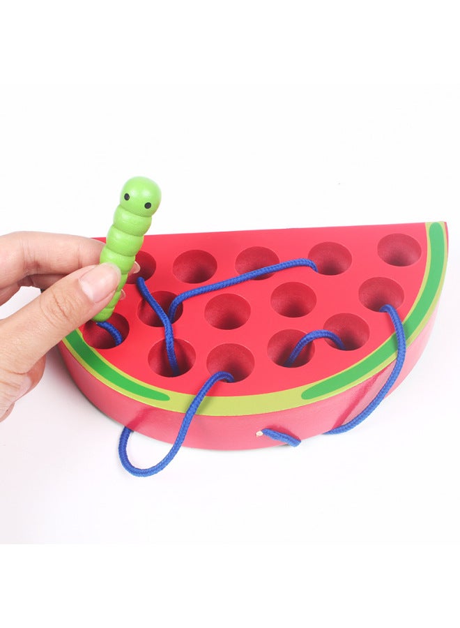 Children's Bug Eating For Apple Toy Beaded Throoming Toy Baby Early Education Educational Toy YB130-Color:Worm Eats PineFor Apple - Image 5