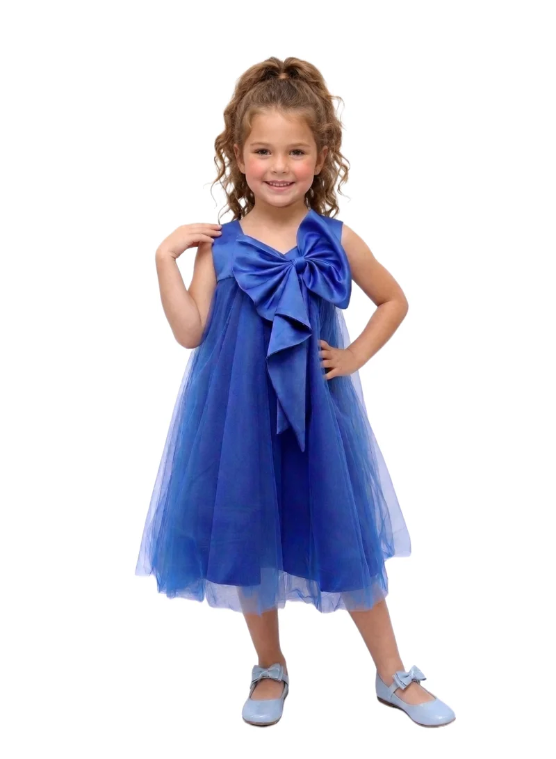 بيداني One-Shoulder Royal Blue Tulle Party Dress