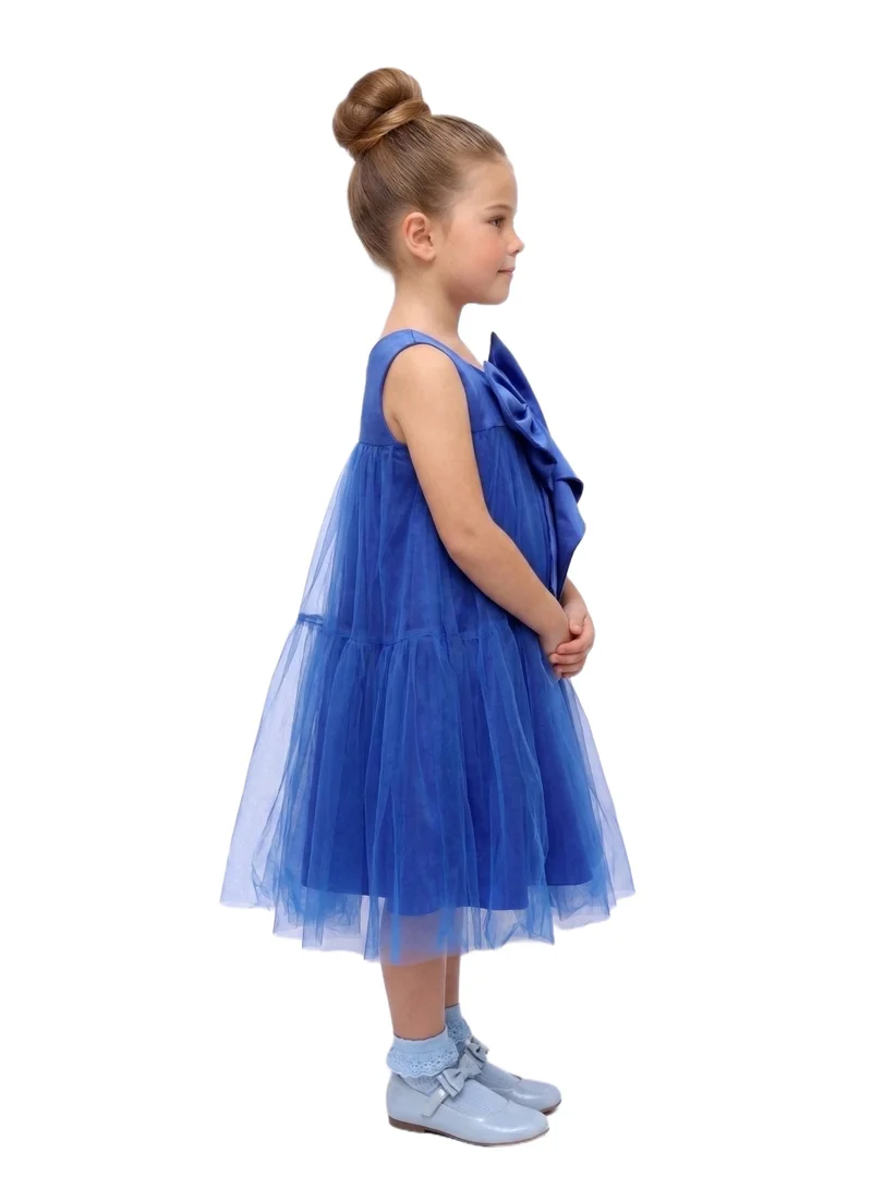 بيداني One-Shoulder Royal Blue Tulle Party Dress