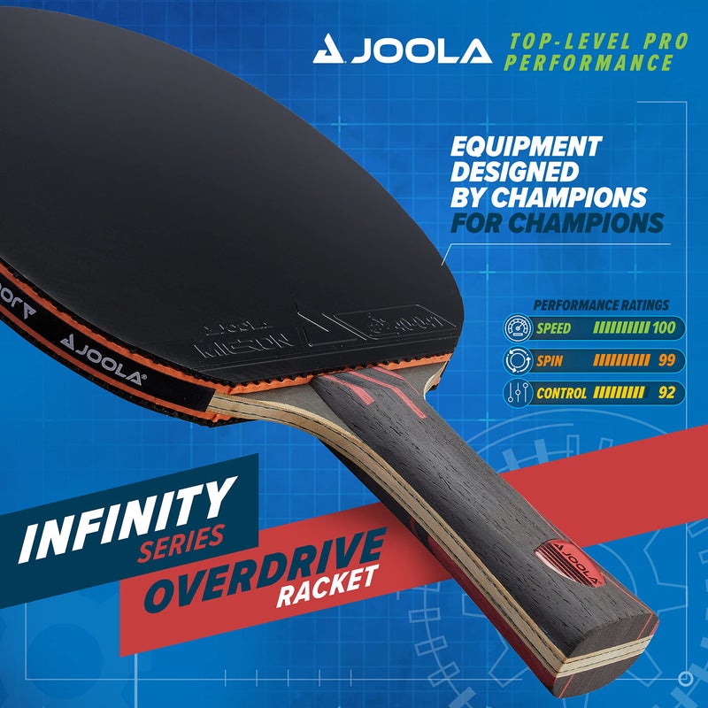 JOOLA Infinity Overdrive - Professional Performance Ping Pong Paddle with Carbon Kevlar Technology - Black Rubber on Both Sides - Competition Table Tennis Racket for Advanced Training - Extreme Speed - Image 2