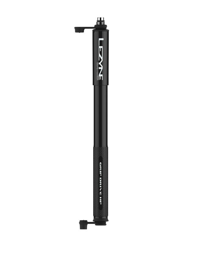 Lezyne Grip Drive HP Bicycle Hand Pump, ABS Flip Chuck, 120PSI, Road, Gravel Bike, Presta and Schrader Valve, High Pressure, Black, 203mm - Image 1