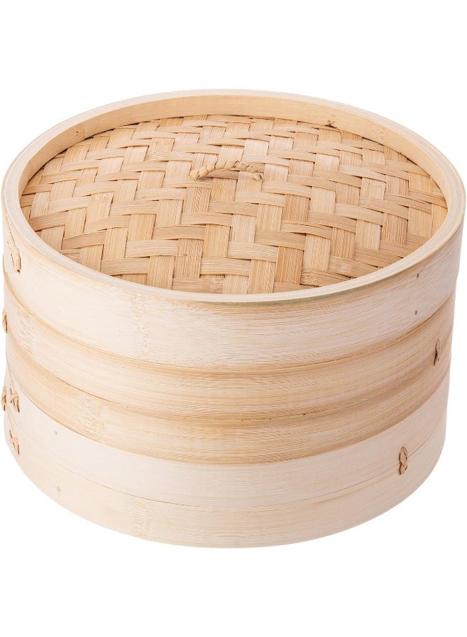 AKDC Round Steamer 30Cm X 30Cm X 15Cm Bamboo Brown - Image 1