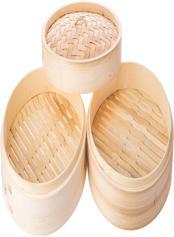 AKDC Round Steamer 30Cm X 30Cm X 15Cm Bamboo Brown - Image 4