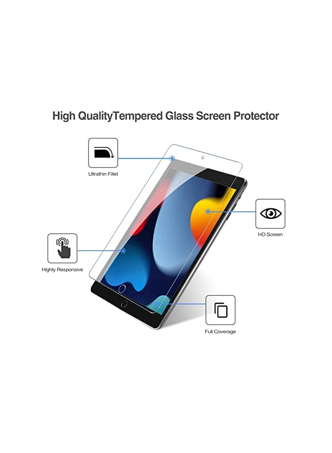 Procases 1 Pack Ipad 10.2 9Th Generation 2021 8Th 2020 7Th 2019 Screen Protector Tempered Glass Screen Film Guard For Ipad 10.2 Inch 9Th A2602 A2603 8Th A2270 A2428 7Th A2197 A2198 A2200 - Image 3
