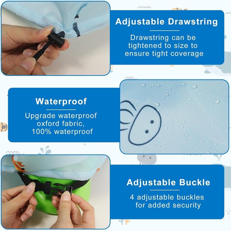 غطاء لطاولة المياه للأطفال - غطاء خارجي مناسب لطاولة المياه Step2 Showers Splash Tower، غطاء لطاولة المياه المزودة بالرمال، غطاء دائري لطاولة المياه من نوع Little Tikes - الغطاء فقط (أزرق) - Image 4
