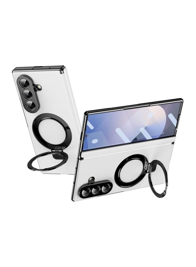 general for Galaxy Z Fold 7  Case, Deluxe Leather, Full Body Hinge Protection, Built-in Screen Protector, 【Mag-Safe Compatible】 Slim Protective Case with Ring Stand