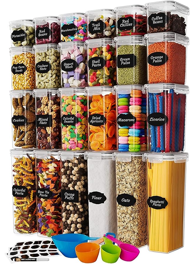 IAF Food Storage Containers | 24pcs Airtight Stackable Plastic Kitchen Containers & Storage Set | BPA Free Dishwasher, Microwave & Freezer Safe - Image 1