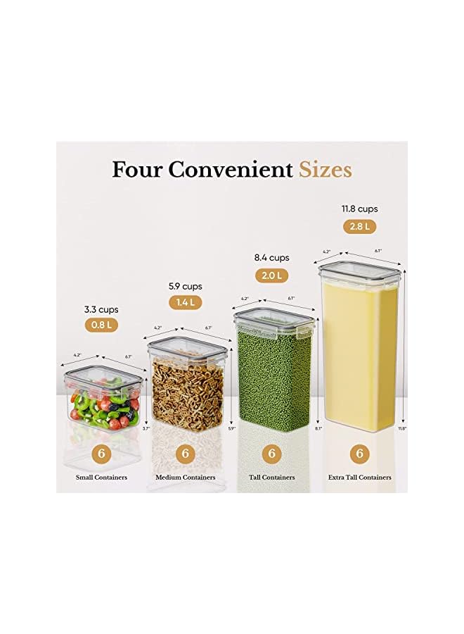 IAF Food Storage Containers | 24pcs Airtight Stackable Plastic Kitchen Containers & Storage Set | BPA Free Dishwasher, Microwave & Freezer Safe - Image 3