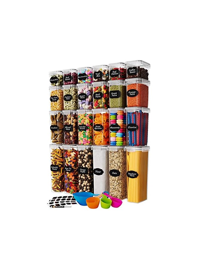 IAF Food Storage Containers | 24pcs Airtight Stackable Plastic Kitchen Containers & Storage Set | BPA Free Dishwasher, Microwave & Freezer Safe - Image 2