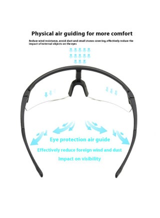 Unisex Integrated Photochromic Bicycle Glasses - Large Frame PC Material, Anti-Glare Lenses, Lightweight & Durable for Outdoor Sports, Cycling, and Protective Use, Cycling Accessories, Sleek Sports Design, Flexible Lenses - view 3