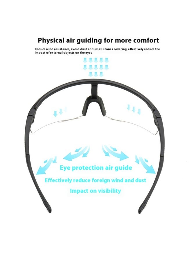 Chabeia Unisex Integrated Photochromic Bicycle Glasses - Large Frame PC Material, Anti-Glare Lenses, Lightweight & Durable for Outdoor Sports, Cycling, and Protective Use, Cycling Accessories, Sleek Sports Design, Flexible Lenses - Image 3