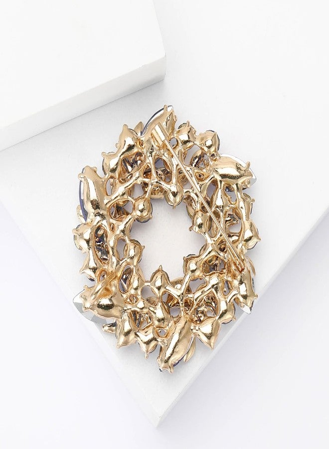 YOQUCOL Green Austrian Crystal Flower Brooch Pin for Women Cloth Jewelry Accessories - Image 5