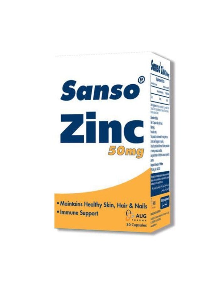 AUG PHARMA SANSO ZINC 50MG 30 CAP