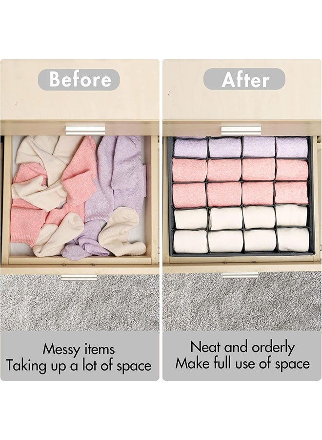 4-Pack Wardrobe Organiser Dividers, Drawer Organizers, Foldable Cabinet Closet Organizers, Underwear Basket Cubes, Containers Storage Boxes for Storing Clothes, Socks, Ties - Image 5