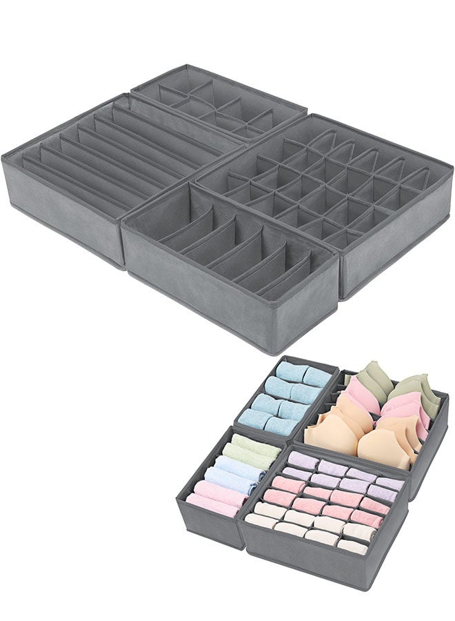 4-Pack Wardrobe Organiser Dividers, Drawer Organizers, Foldable Cabinet Closet Organizers, Underwear Basket Cubes, Containers Storage Boxes for Storing Clothes, Socks, Ties - Image 1