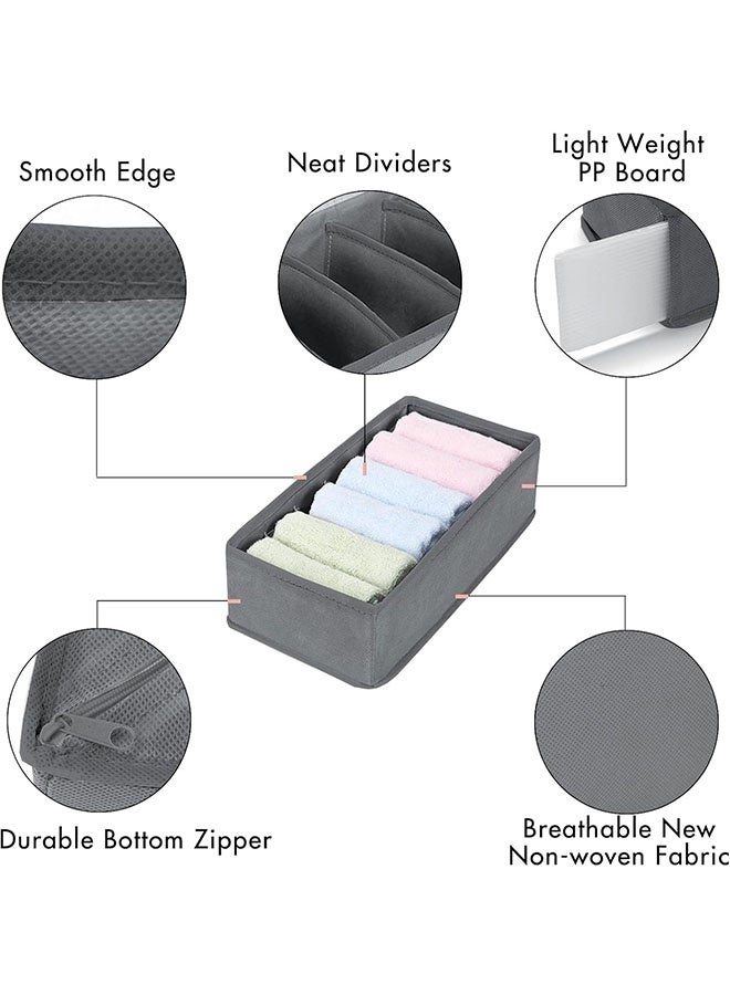 4-Pack Wardrobe Organiser Dividers, Drawer Organizers, Foldable Cabinet Closet Organizers, Underwear Basket Cubes, Containers Storage Boxes for Storing Clothes, Socks, Ties - Image 3