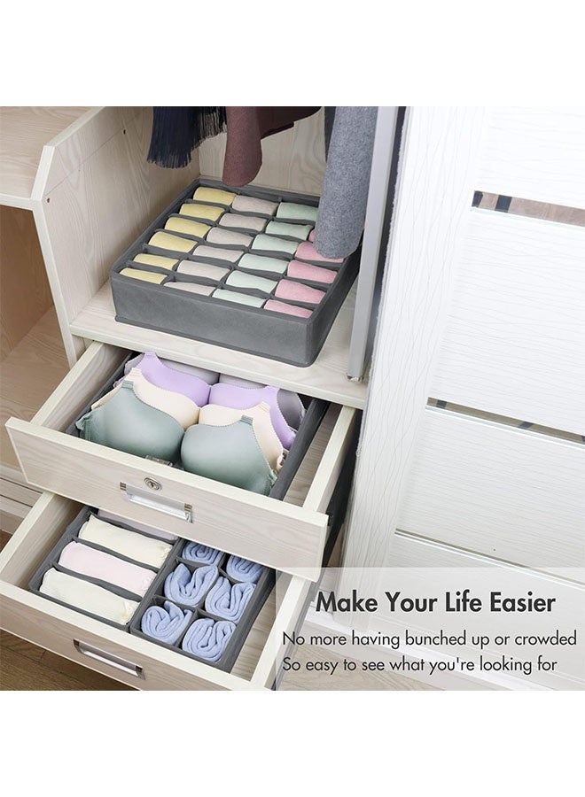 4-Pack Wardrobe Organiser Dividers, Drawer Organizers, Foldable Cabinet Closet Organizers, Underwear Basket Cubes, Containers Storage Boxes for Storing Clothes, Socks, Ties - Image 4
