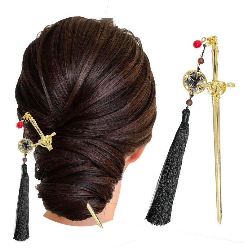 2Pcs Hair Sticks Hair Buns Accessories Chopstick Hairpin Vintage Hair Styling Chignon Pins for Women Girls HPJBL