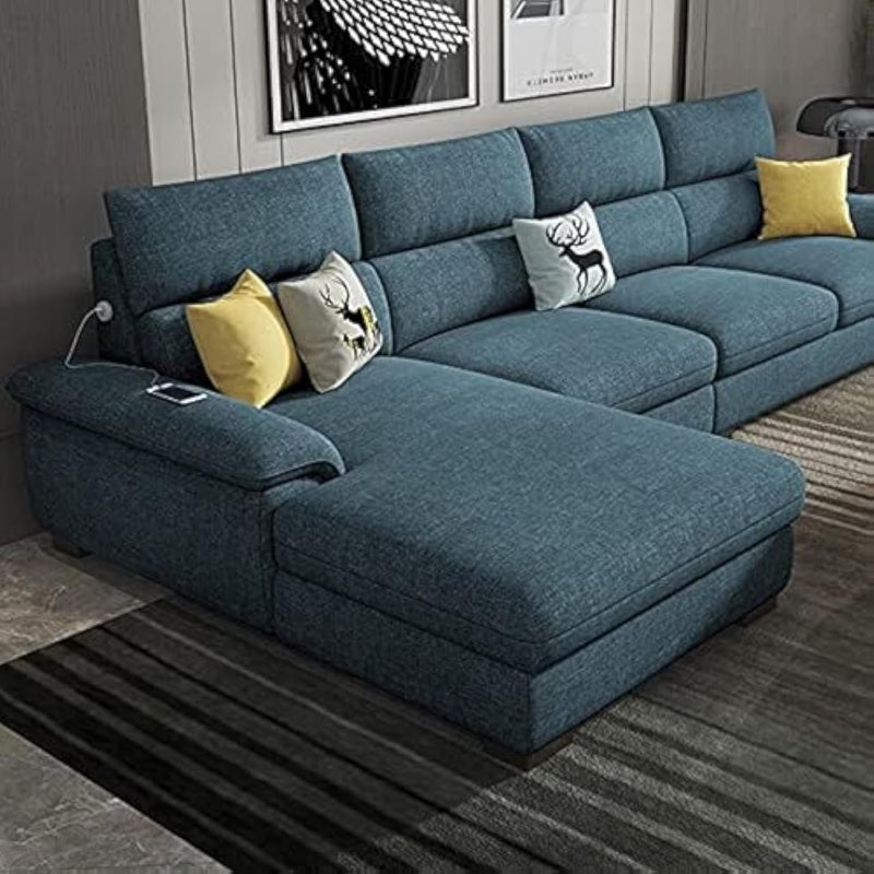 AROMA HOMES Wooden Frame Sofa Living Room Set - Stylish Turquoise Furniture with Comfortable Cushions - Image 1