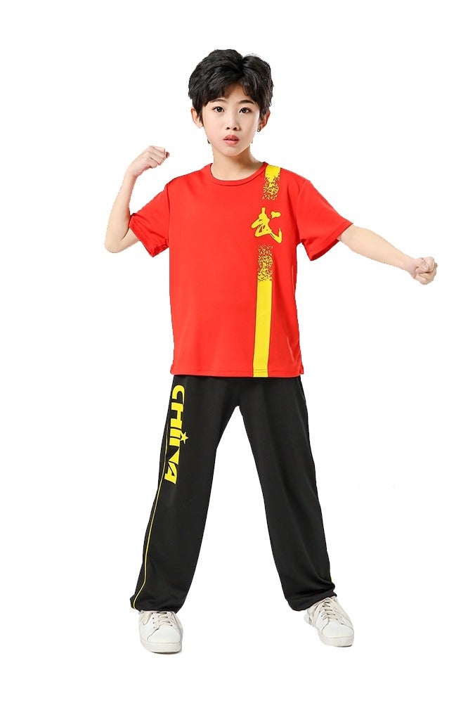 liannaner Kids Kung Fu Uniform – Chinese Martial Arts Costume for Boys , Tai Chi Karate Training Suit with Breathable Fabric (Performance, Wushu, Sanda, Stage Show) - Image 3