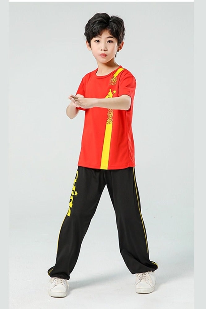 liannaner Kids Kung Fu Uniform – Chinese Martial Arts Costume for Boys , Tai Chi Karate Training Suit with Breathable Fabric (Performance, Wushu, Sanda, Stage Show) - Image 4