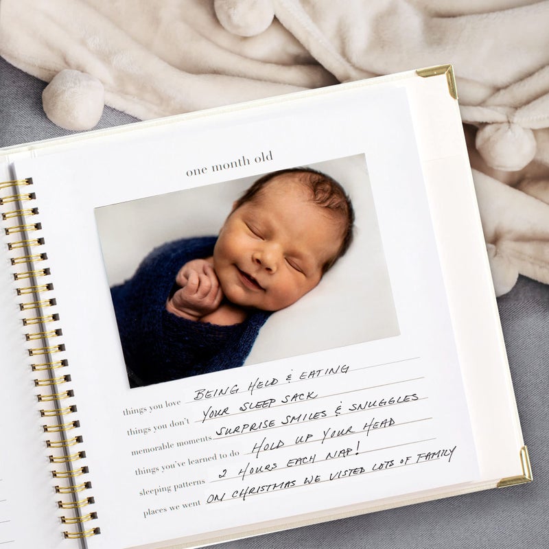 ZICOTO Keepsake Baby Memory Book for Boys and Girls - Timeless First 5 Year Baby Book - Neutral Journal Scrapbook or Photo Album - Record a Milestone for Every Event from Birth to Age 5 - Image 2