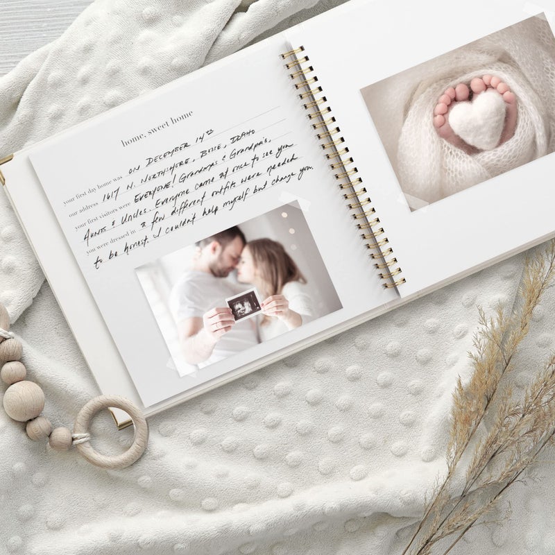 ZICOTO Keepsake Baby Memory Book for Boys and Girls - Timeless First 5 Year Baby Book - Neutral Journal Scrapbook or Photo Album - Record a Milestone for Every Event from Birth to Age 5 - Image 5