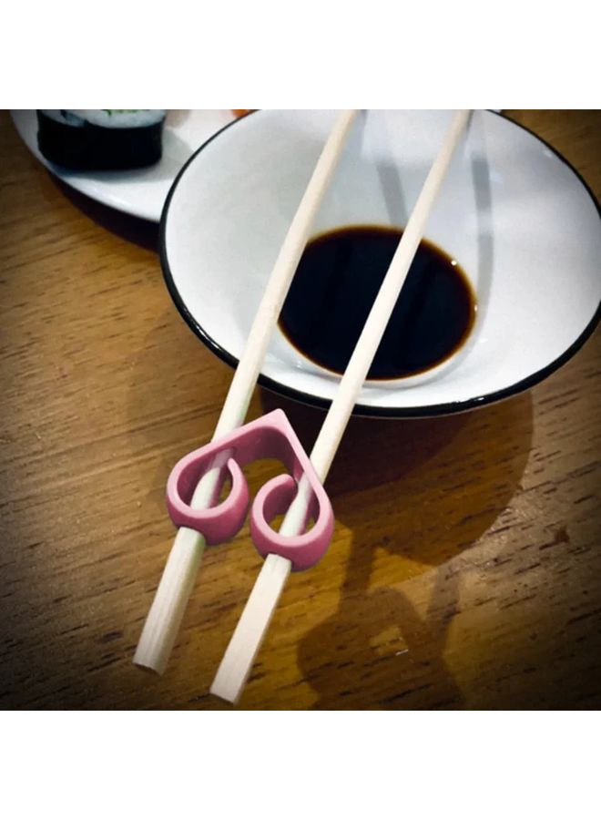 Yellow Japanese Chopsticks Helper Set 2pcs With Fork Spoon Attachments For Beginners - Image 5