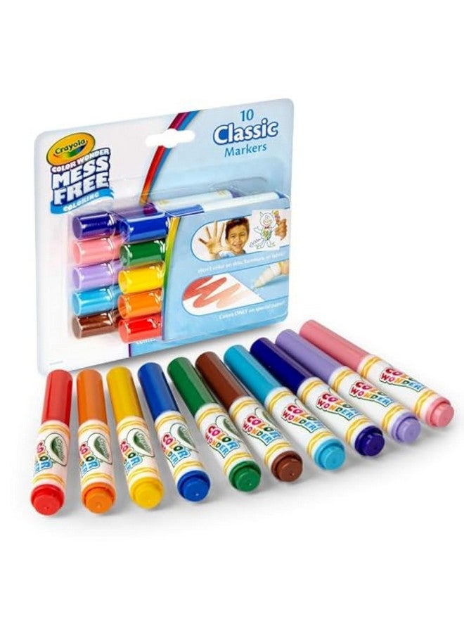 CRAYOLA Color Wonder Markers, Mess Free Coloring, 10 Count, Gift For Kids, Age 3, 4, 5, 6, Multi - Image 1