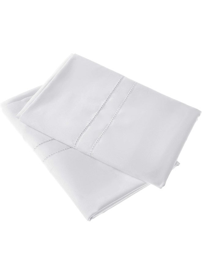 Pointehaven 620 Thread Count Long Staple Cotton - Sateen Weave - European Closure - Single Ply - Standard Pillow Case Set - White - Image 2