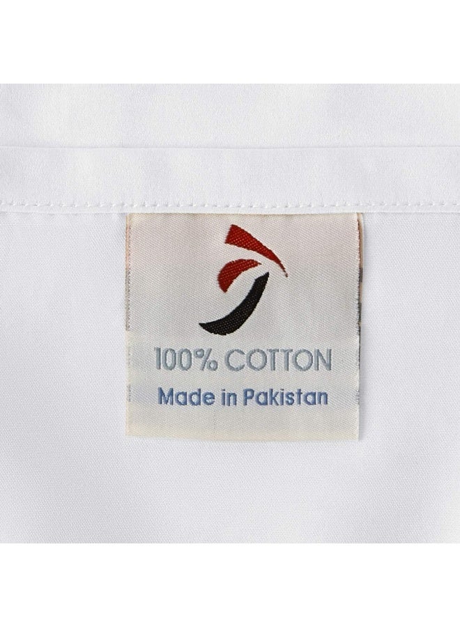 Pointehaven 620 Thread Count Long Staple Cotton - Sateen Weave - European Closure - Single Ply - Standard Pillow Case Set - White - Image 3