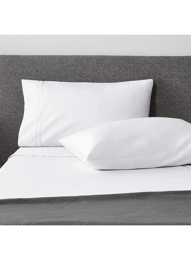 Pointehaven 620 Thread Count Long Staple Cotton - Sateen Weave - European Closure - Single Ply - Standard Pillow Case Set - White - Image 5