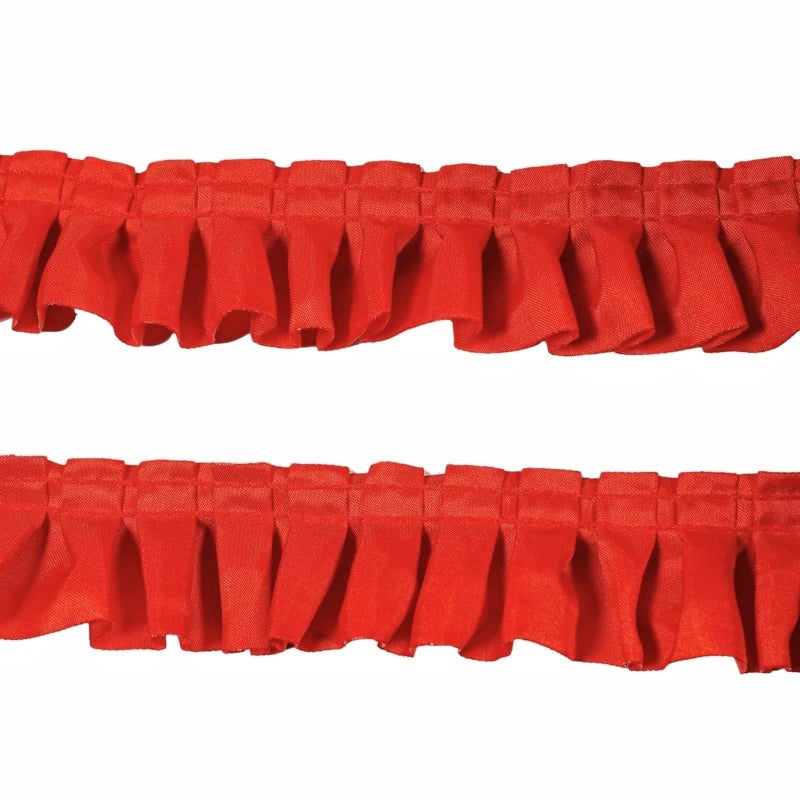 Kehuadiy 10 Yards Satin Ruffle Trim Fabric Trims, Pleated Trimming Chiffon Fabric Ribbons for Sewing Making Crafts Dress Curtain Wedding Costume Pillowcase Supply (Red) - Image 1
