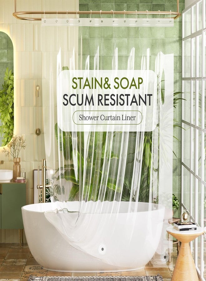 Bathway Shower Curtain Liner, Clear Shower Curtain Liner Plastic 72x96 Extra Long PEVA Waterproof Shower Curtain Liner with 3 Magnets and 12 Rustproof Metal Grommets, Lightweight Shower Liner Bathroom - Image 1