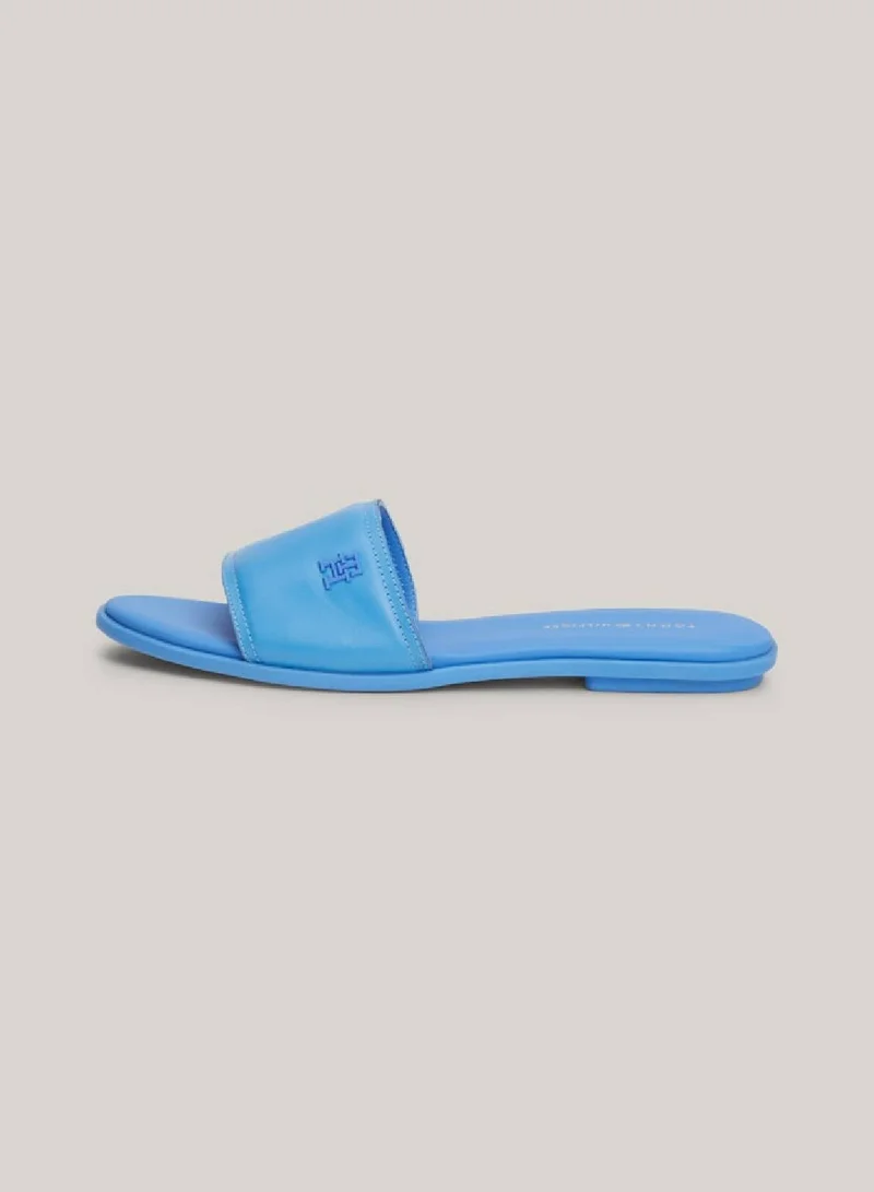 TOMMY HILFIGER Tonal Th Monogram Leather Mules