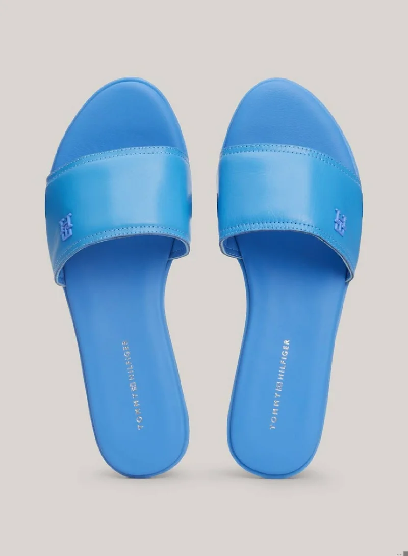 TOMMY HILFIGER Tonal Th Monogram Leather Mules