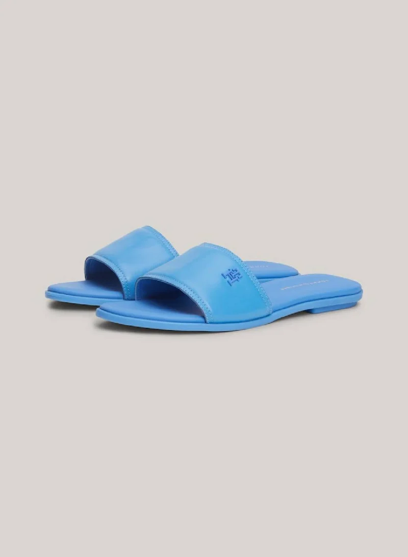 TOMMY HILFIGER Tonal Th Monogram Leather Mules