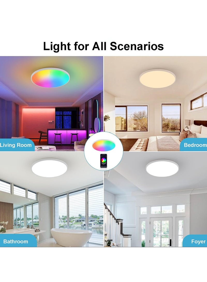 Loquat Smart Ceiling Light RGB Wifi Ceiling Light Dimmable LED Flush Mount - Image 3