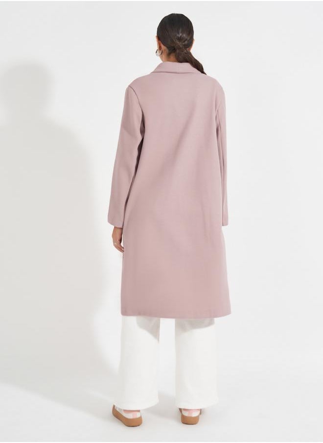 Styli - Regular Fit Knee Length Buttoned Wool Like Coat - Image 1