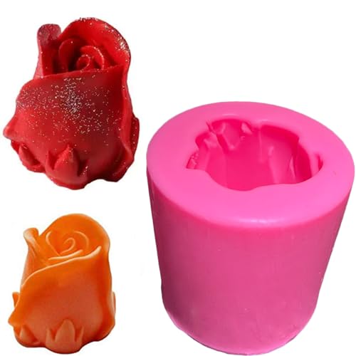 CALOPET Rose Bloom Flower Soap Silicone Mold, 3D Flowers Handmade DIY Candy Melt Mold, Chocolate Cookie Making Tools, Christmas Cake Candles Resin Moulds, Christmas Party Decoration Gift for Oven Cupcake - Image 1