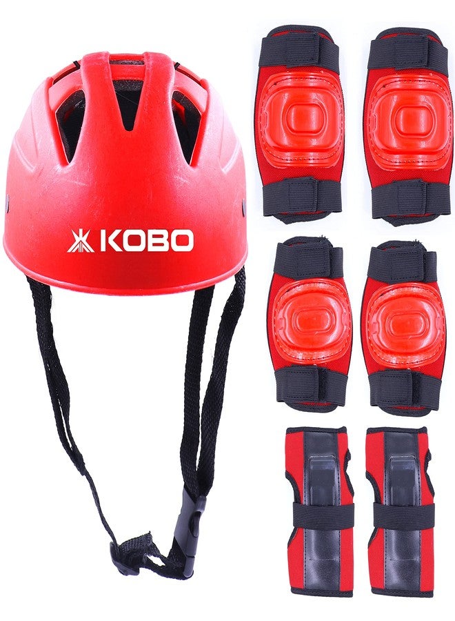 Kobo Skating Set Plastic Skating Cycling Protective Set with Helmet for Knee, Elbow and Palm Hand for 6-15 Years, Kids (Multi Colour) Full Protective Set - Image 1