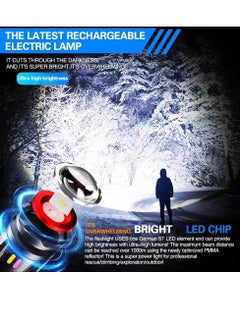   لكي بور مصباح يدوي تكتيكي LED قابل لإعادة الشحن من لاكي بور - 300,000 لومن، 6 أوضاع تكبير، مقاوم للماء ومثالي للطوارئ والتخييم بمدى إضاءة يصل إلى 650 متر - أسود  - Image 2