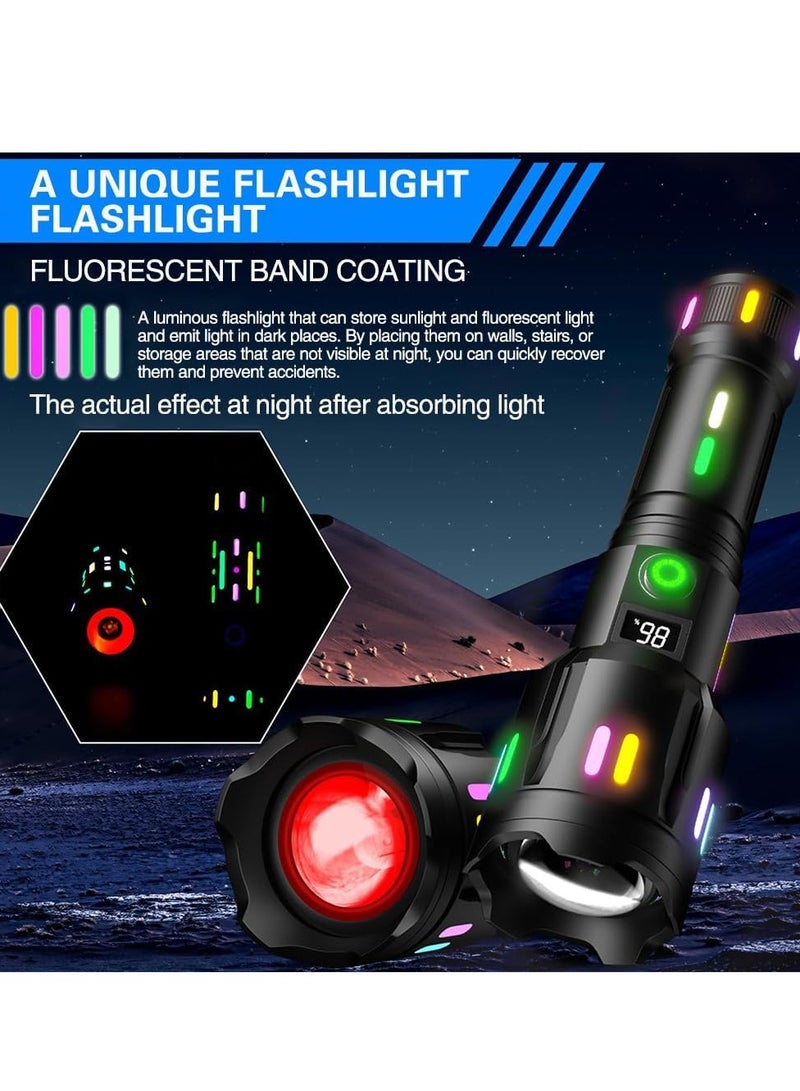   لكي بور مصباح يدوي تكتيكي LED قابل لإعادة الشحن من لاكي بور - 300,000 لومن، 6 أوضاع تكبير، مقاوم للماء ومثالي للطوارئ والتخييم بمدى إضاءة يصل إلى 650 متر - أسود - Image 5