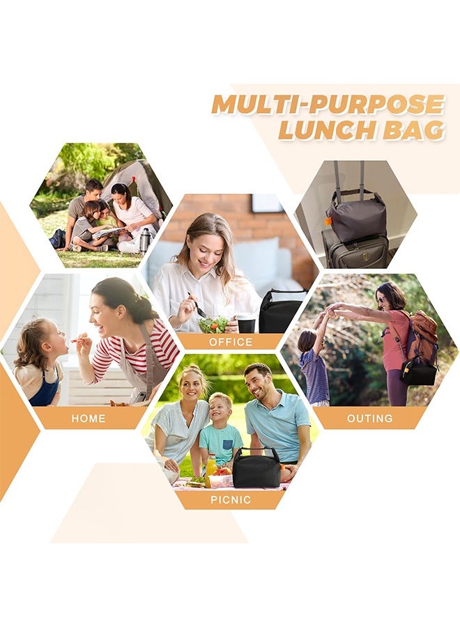 إم إكس إن كيس غداء، كيس مبرد صغير مضاد للتسرب حاويات غداء طعام، حقائب حقيبة غداء قابلة لإعادة الاستخدام للعمل والرحلة والسفر (أسود) - Image 5